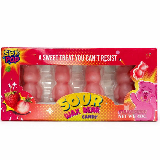 USA - Bear - Sour Strawberry Flavour Wax Candy