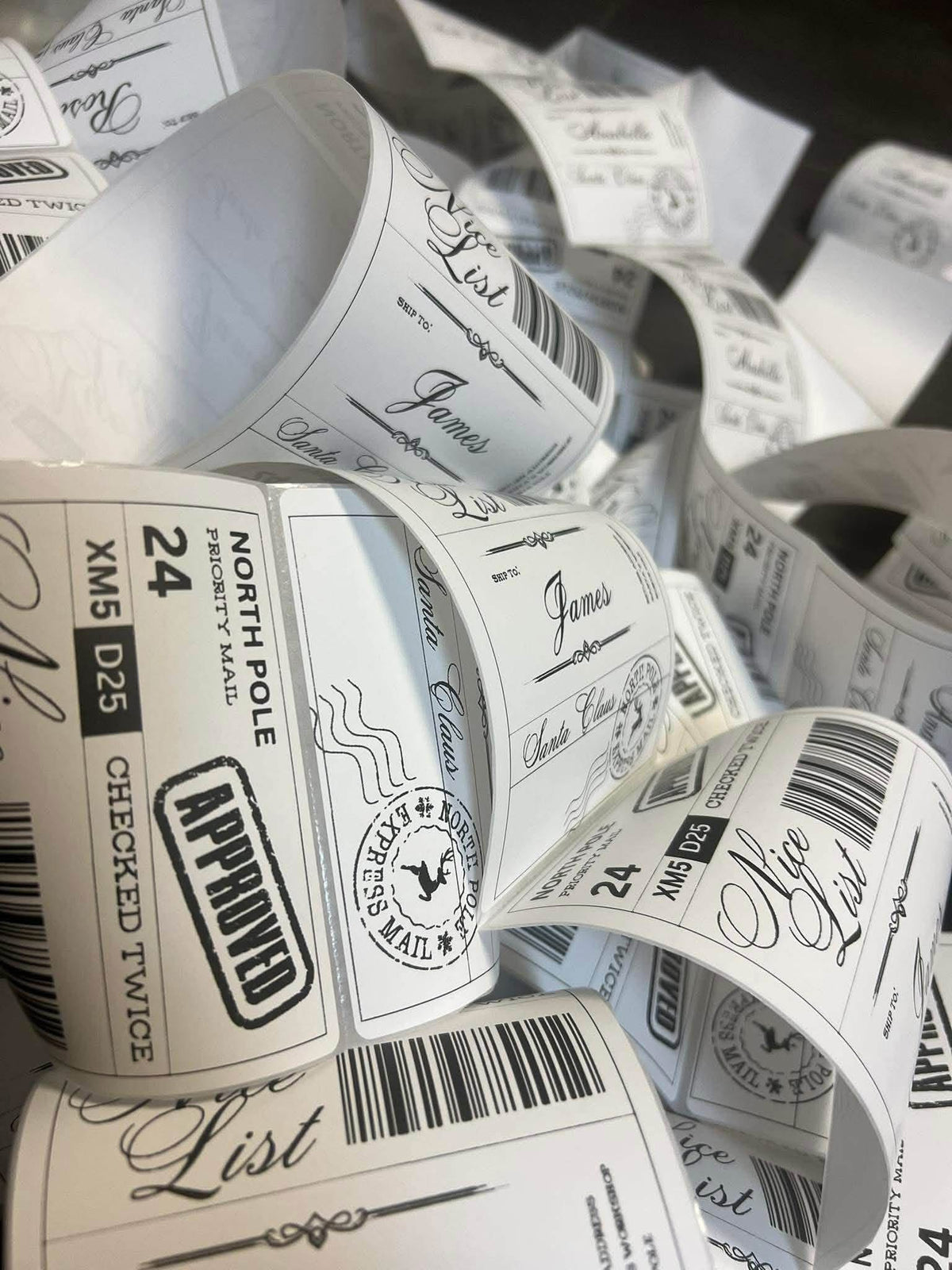 Christmas Gift Labels - 10 Labels Personalised - Add Names To Order Notes