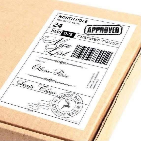 Christmas Gift Labels - 10 Labels Personalised - Add Names To Order Notes