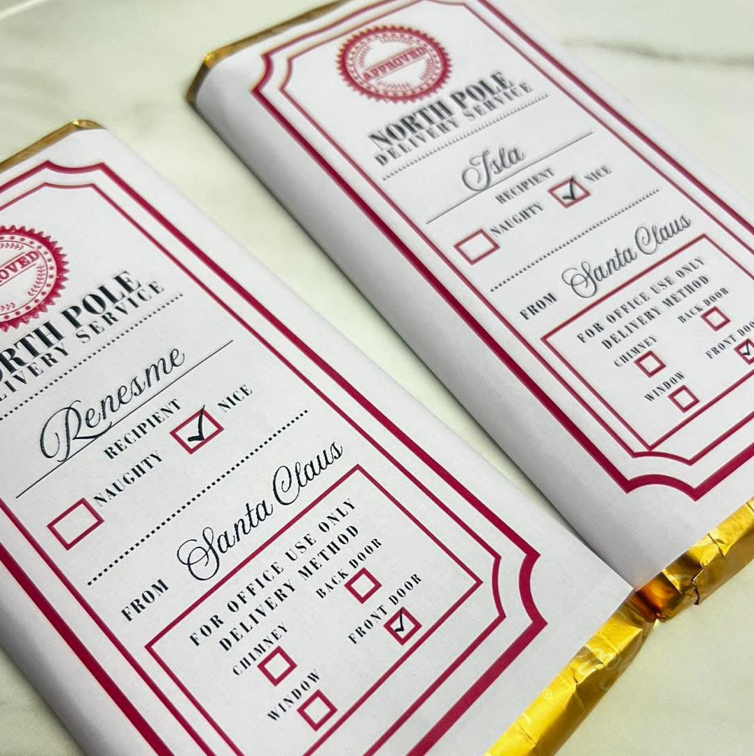 Christmas Customised Chocolate Bar - PRE ORDER - DISPATCH & COLLECTION FROM 24TH NOV